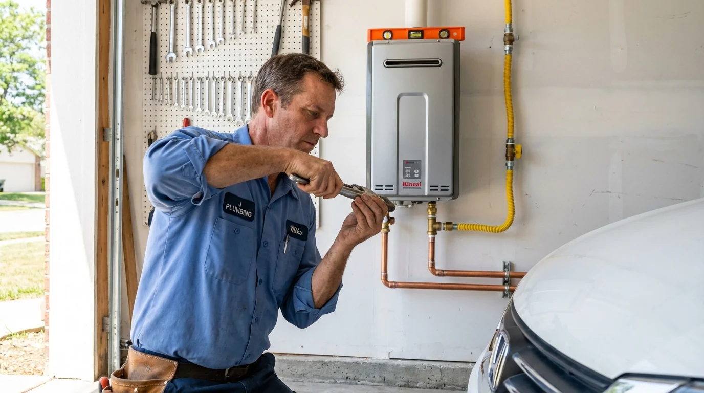 Tankless water heater installation by a Johns Plumbing LLC plumber in Rockville